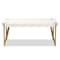 Baxton Studio Kassa Contemporary Glam and Luxe Brushed Gold Metal and White Finished Wood Coffee Table 181-11312-Zoro - alternate 3